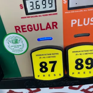 the price of regular and regular