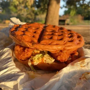 a grilled chicken sandwich on a bun