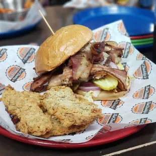 Bacon Burger on Steroids. Side of buttermilk bacon.