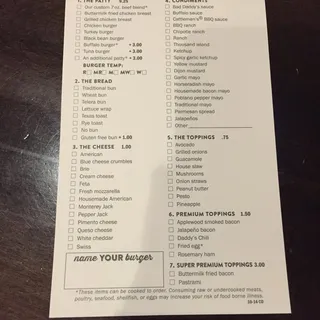 Create Your Own Burger