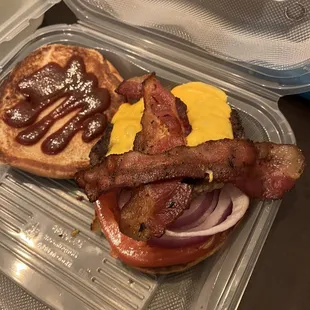 American with bacon