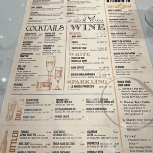 a menu for a restaurant