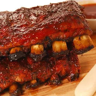 ribs on a cutting board