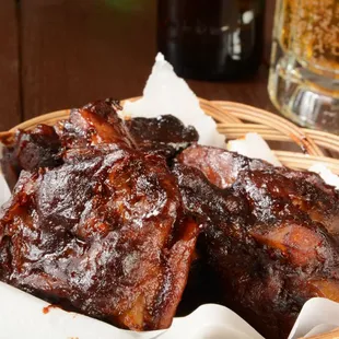 a basket of ribs