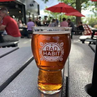 Sunday beer and music on the patio.