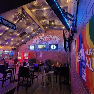 View from the bathroom looking onto the gaming area