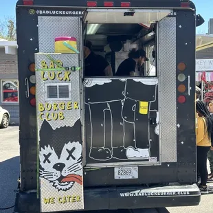 Side view of their food truck. Staff is friendly and hard-working.