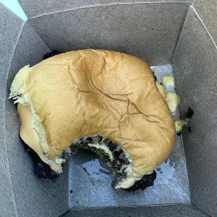 Bad Luck Burger after my first bite. Yum!