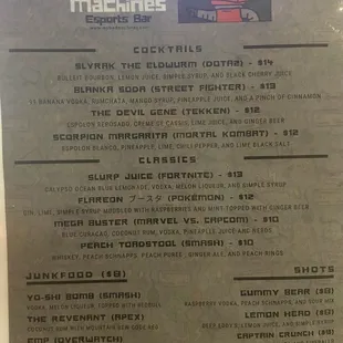 Drink menu.. they also have Mocktails for those tht steer clear of alcohol