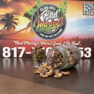 Hot Boyz Island Nutz these are are sweet, spicy, crunchy. Jamaican Jerk Nutz