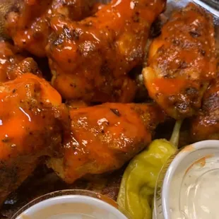 chicken wings and fried chicken, food