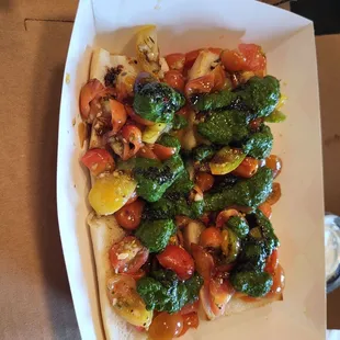 two plates of food on a table