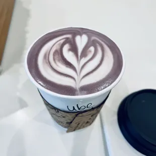 UBE latte. Delicious. Killin it with the latte art.