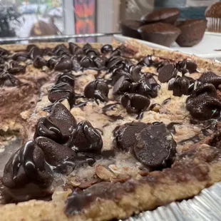 Chocolate chip peanut butter fluff pie