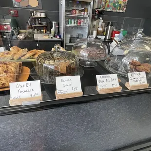 a variety of baked goods