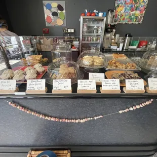 a display of baked goods