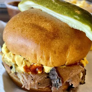 Brisket Sandwich with Coleslaw