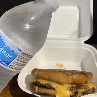 Cheeseburger (Detroit smashed) and a drink $8