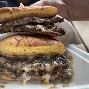 Shared 1/2 of the smashed burger! Yum!