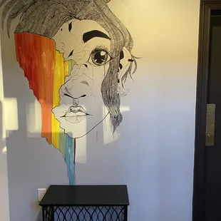 Artwork near restrooms