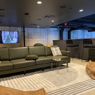 Cozy and relatively private seating area upstairs