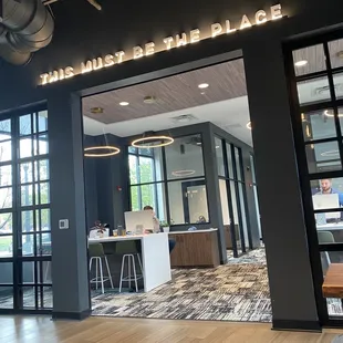 the entrance to the office
