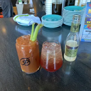 Bloody Marry and a Ginger beer cocktail