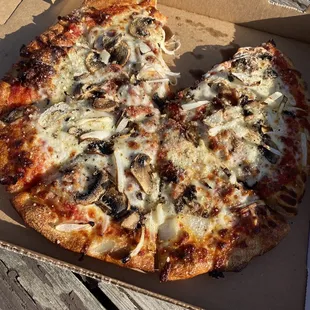 Mushroom, onion, bacon