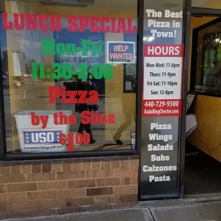 the front of a restaurant