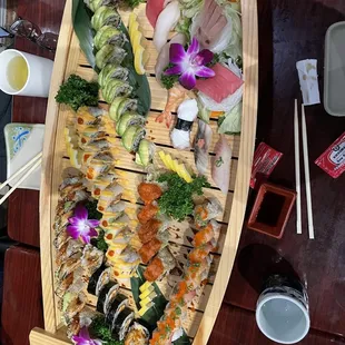 sashimi, sushi, sushi and sashimi, food