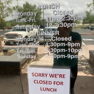 Closed at 1:30 on a Tuesday....