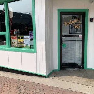 the entrance to the restaurant