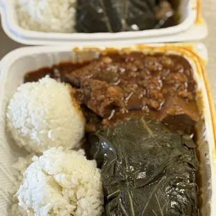 Brisket lau lau and chili combo