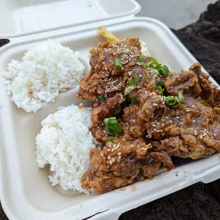 Miso chick'n plate. More like chick'n skin.