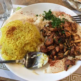 Hummus with chicken. So tasty!