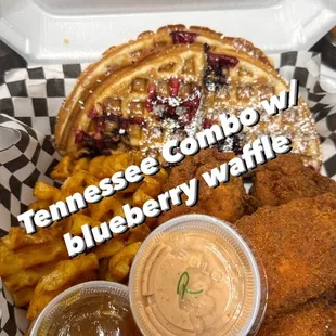 Tennessee 4 pc combo with blueberry waffle