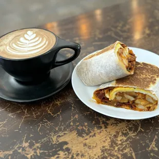 Mocha and Bacon Breakfast Burrito