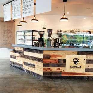 a coffee shop counter