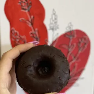 Double Chocolate Cake Donut ~ It was very fudgy and chocolatey like a nice thick slice of cake or fudge brownie! From Sugar Plum Vegan!
