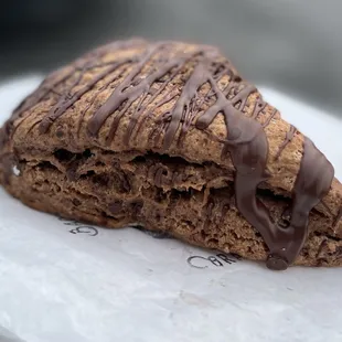 Chocolate Scone~ This was the BEST scone I've had, it's filled with delicious chocolate chips &amp; a nice chocolate drizzle on top!