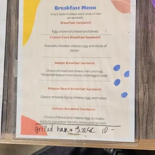 Breakfast Menu