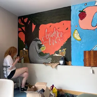 Very talented Local artist doing art work