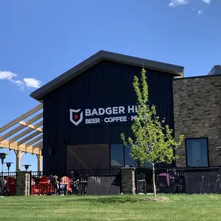 Outside the building