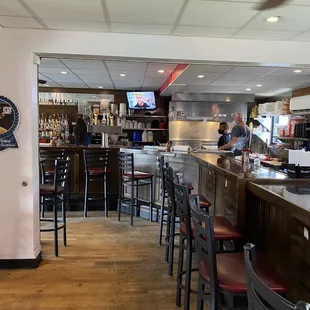 the bar and dining area