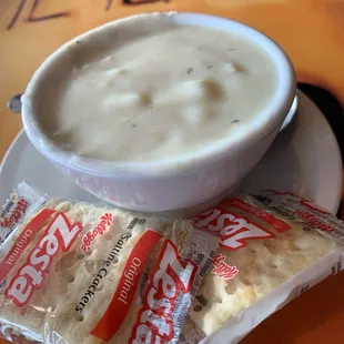 Cup of clam chowder