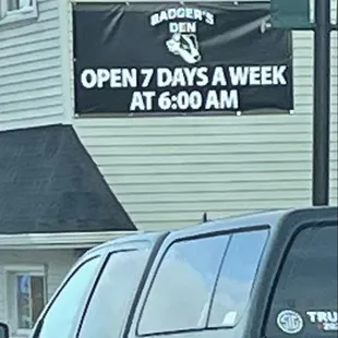 New signage.  OPEN at 6 am everyday