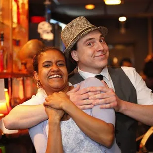 a man and a woman hugging