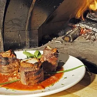 Wood Oven Fired Bacon Wrapped Filets