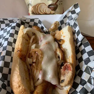 Hot sausage hoagie