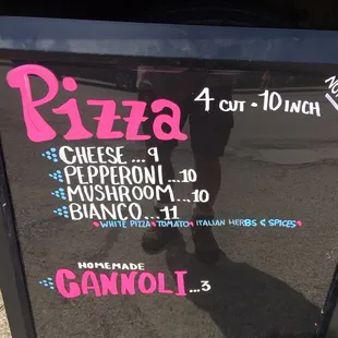 the menu
